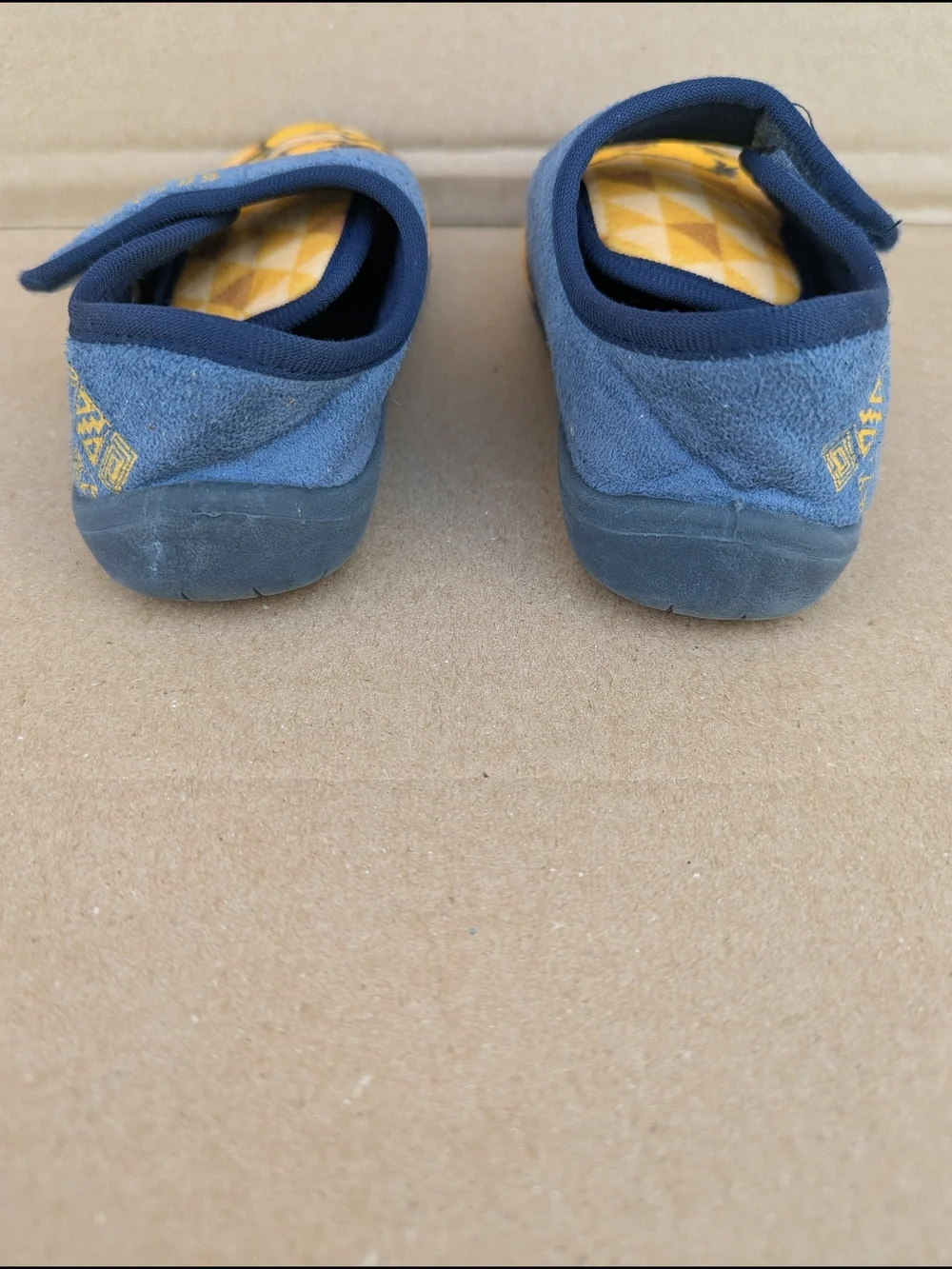 Disney The Lion King Simba Toddler Slippers Blue Yellow Hook & Loop Sz EU 28